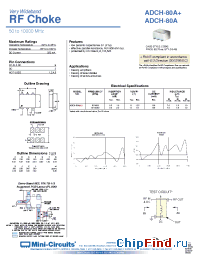 Datasheet ADCH-80A+ manufacturer Mini-Circuits